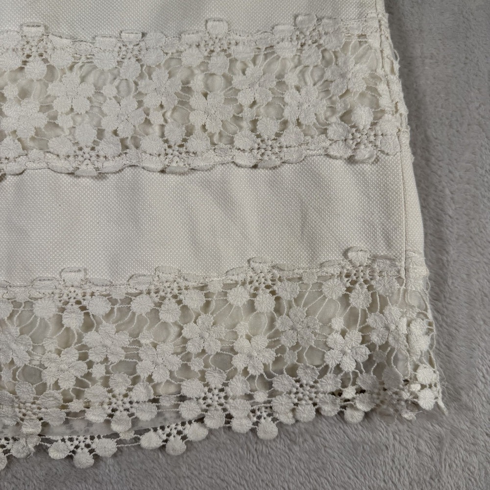 J Crew Ivory Crochet Lace Skirt Womens 4 Lined Cottagecore Feminine - Picture 3 of 13